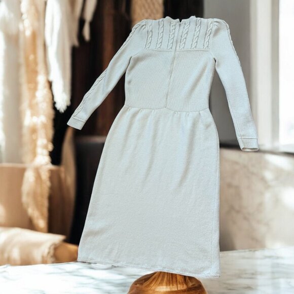 St. John Vintage Santana Knit Ivory Midi Dress Long Sleeves Size XS/No size - Picture 10 of 15